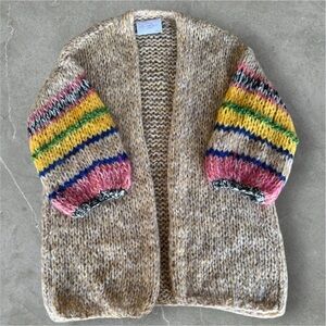 E With Love Mia Long Cardigan Detailed Sleeves